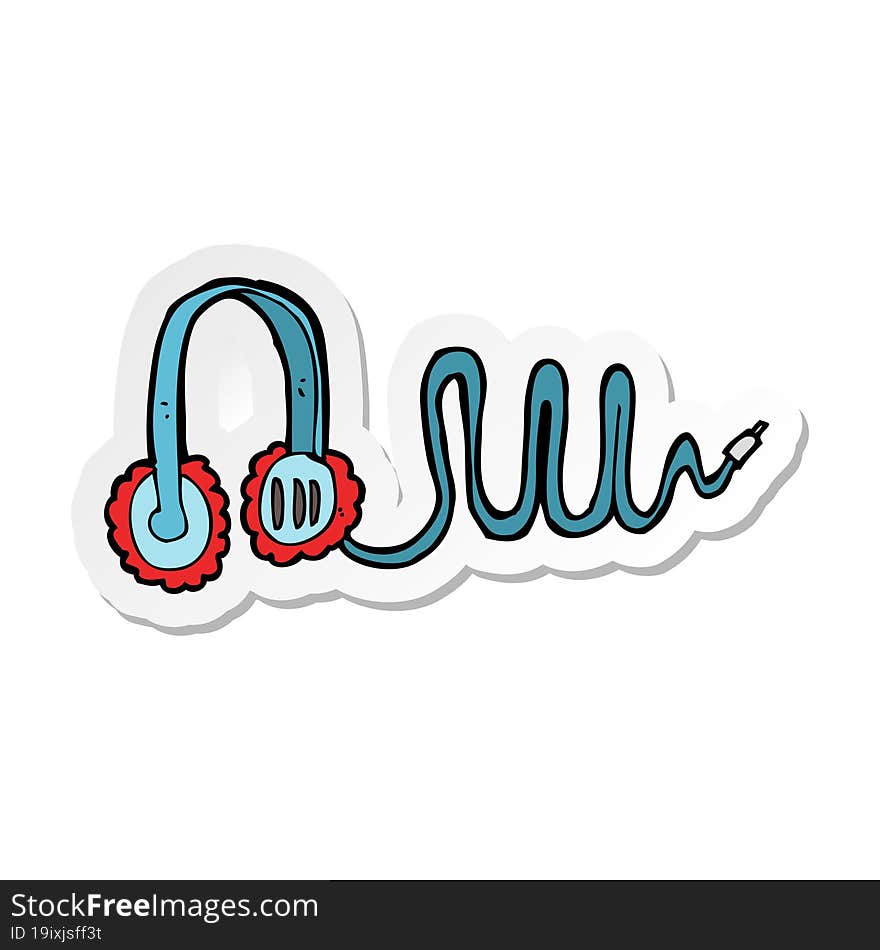 sticker of a cartoon headphones