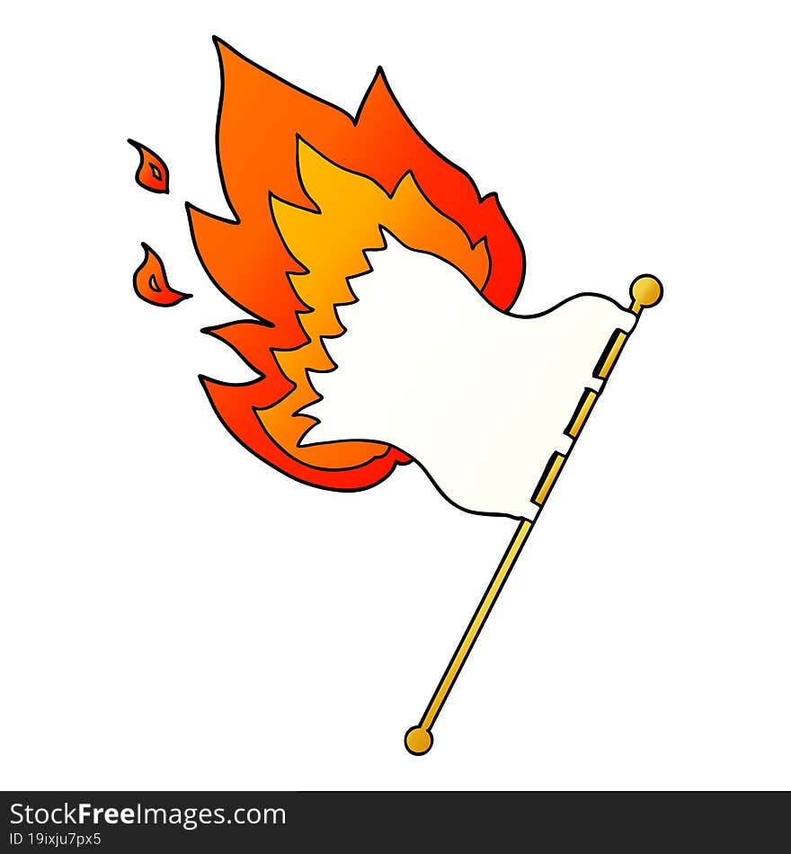 cartoon burning flag. cartoon burning flag