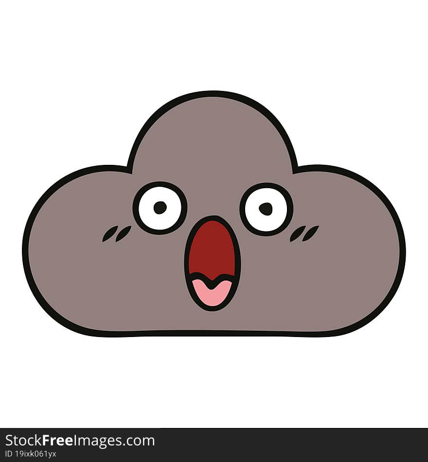 cute cartoon of a storm cloud. cute cartoon of a storm cloud