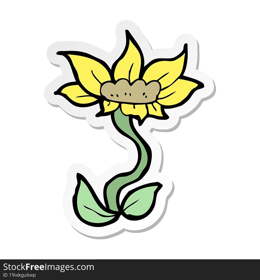 sticker of a cartoon flower