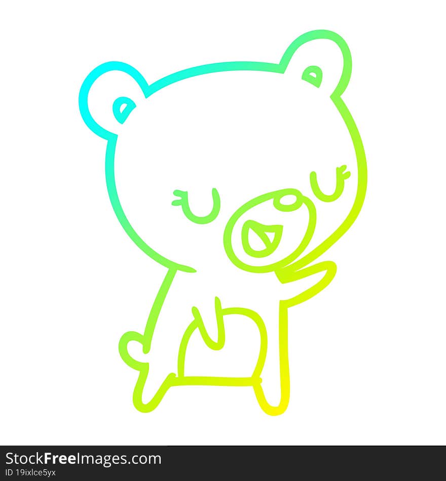 cold gradient line drawing Cartoon bear