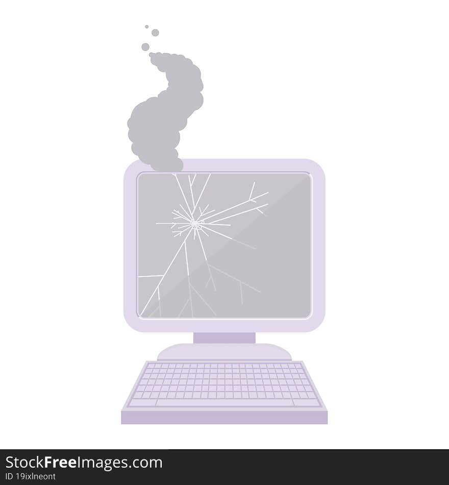 Broken Computer Graphic Icon