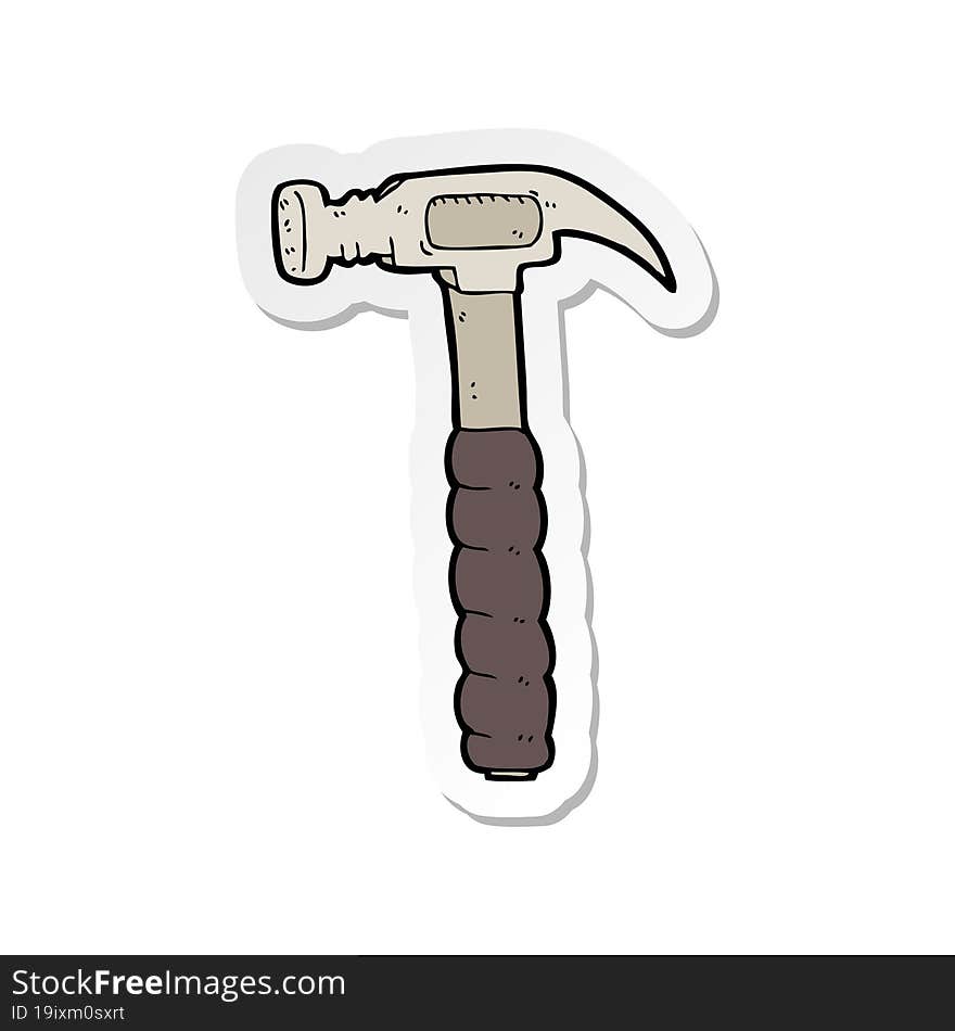 sticker of a cartoon hammer