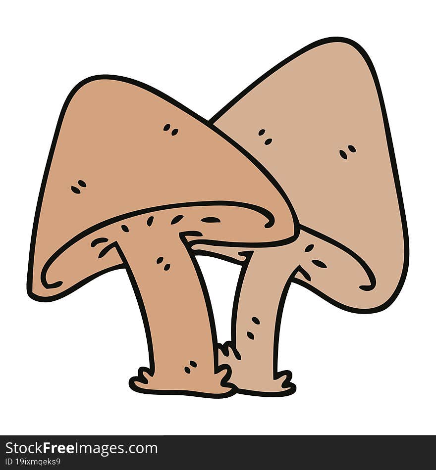 Quirky Hand Drawn Cartoon Mushrooms