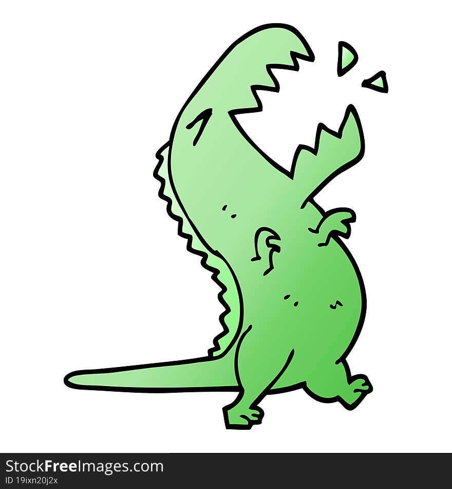 Cartoon Doodle Roaring T Rex