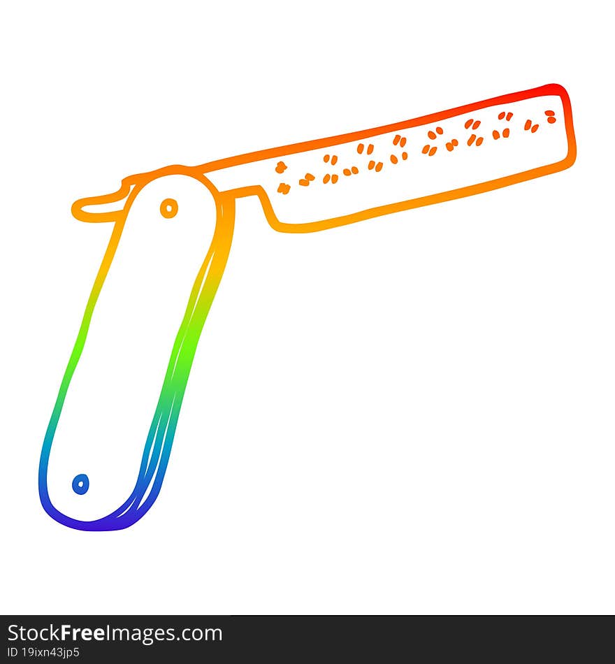 rainbow gradient line drawing cartoon cut throat razor