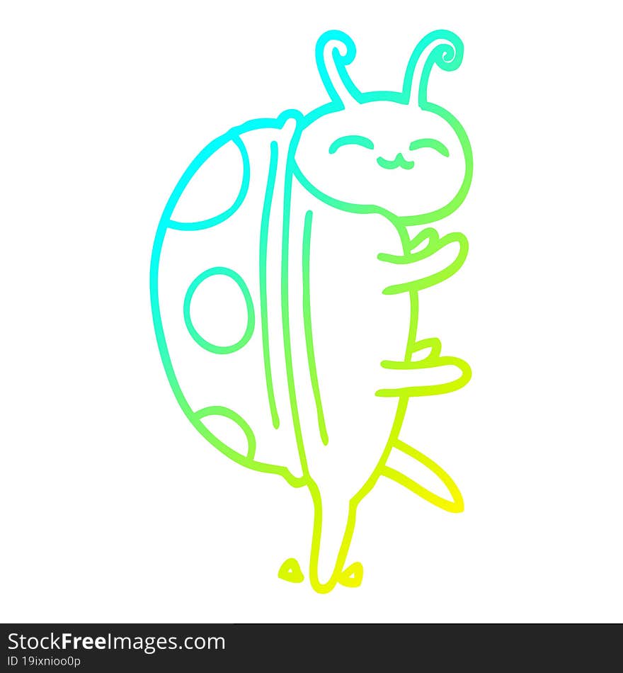 cold gradient line drawing cartoon cute bug