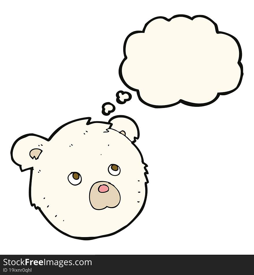 Cartoon Polar Bear Face With Thought Bubble