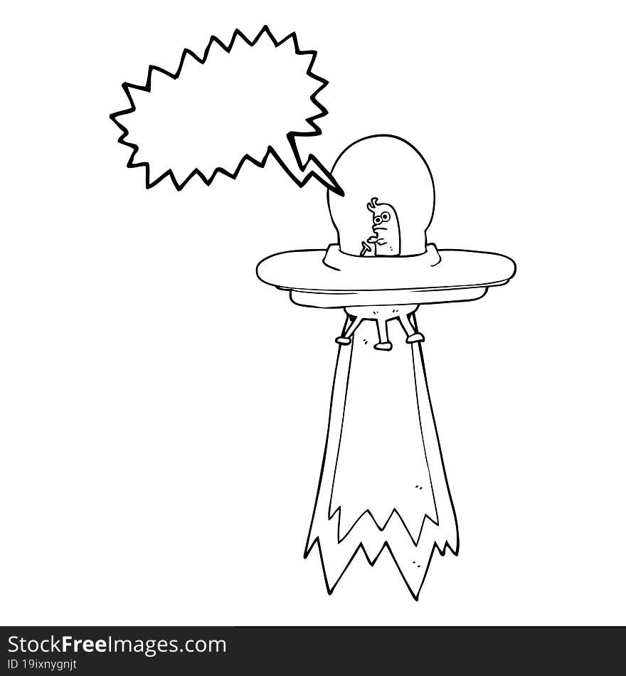 speech bubble cartoon flying saucer