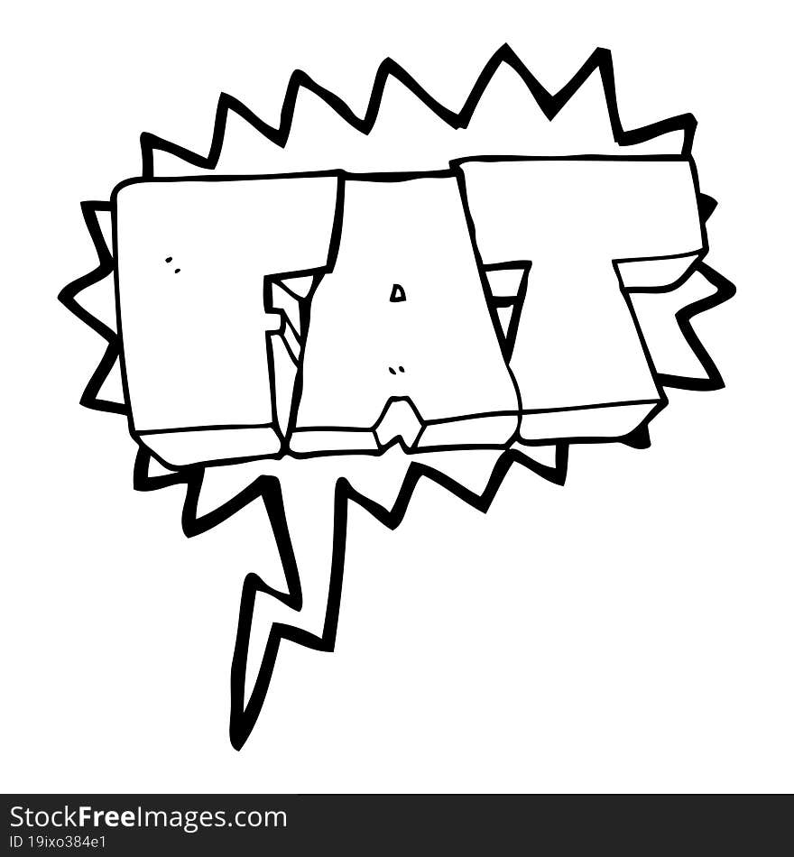 speech bubble cartoon FAT symbol