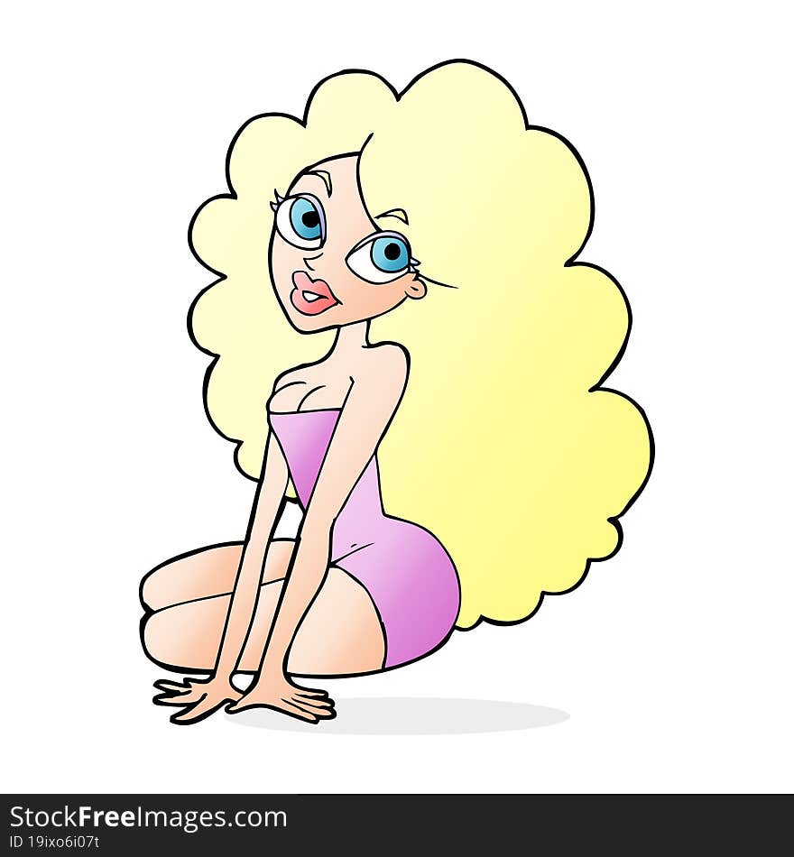 cartoon pretty woman