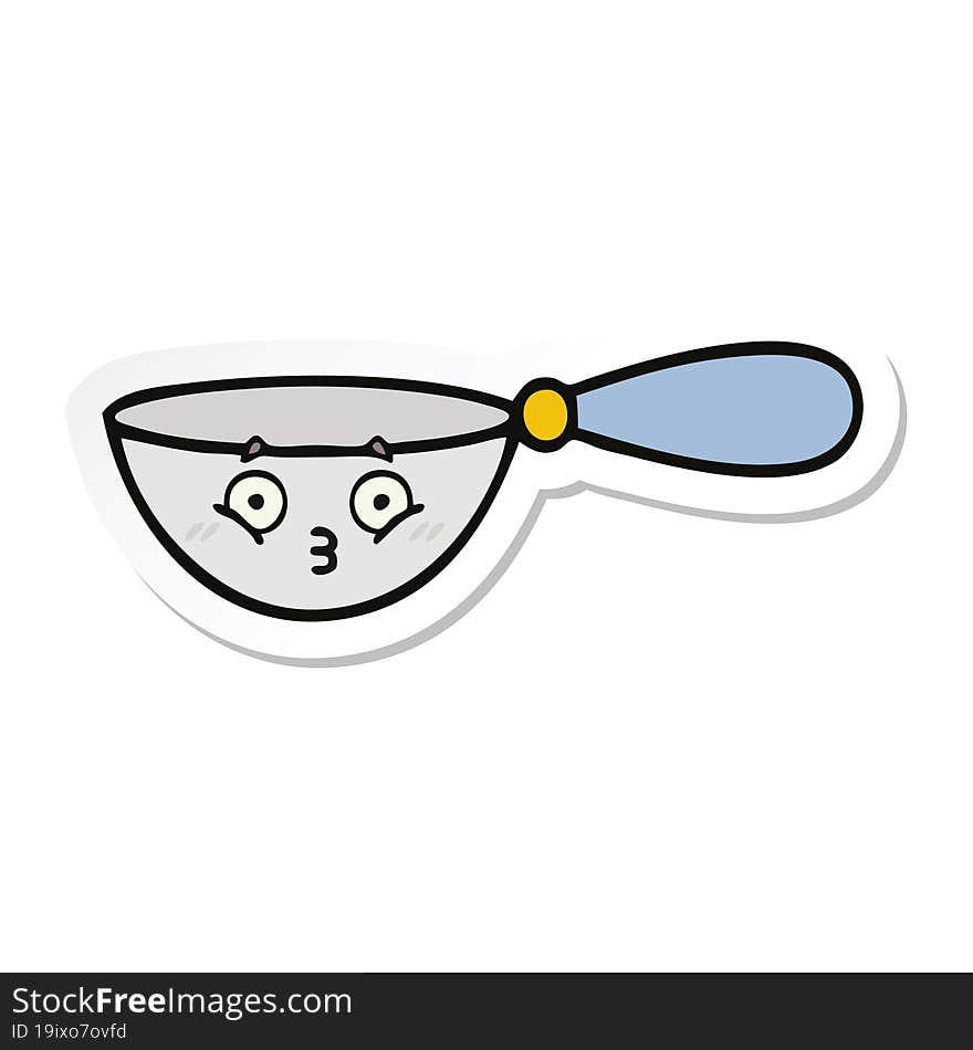 sticker of a cute cartoon measuring spoon