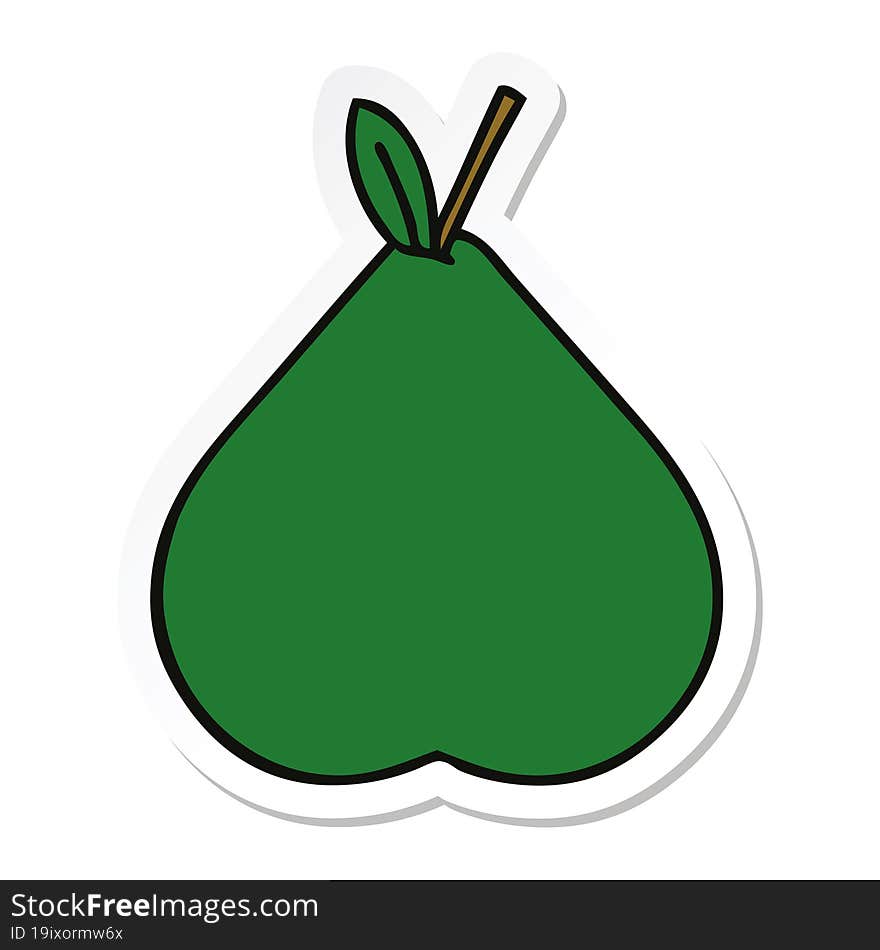 sticker of a cute cartoon pear