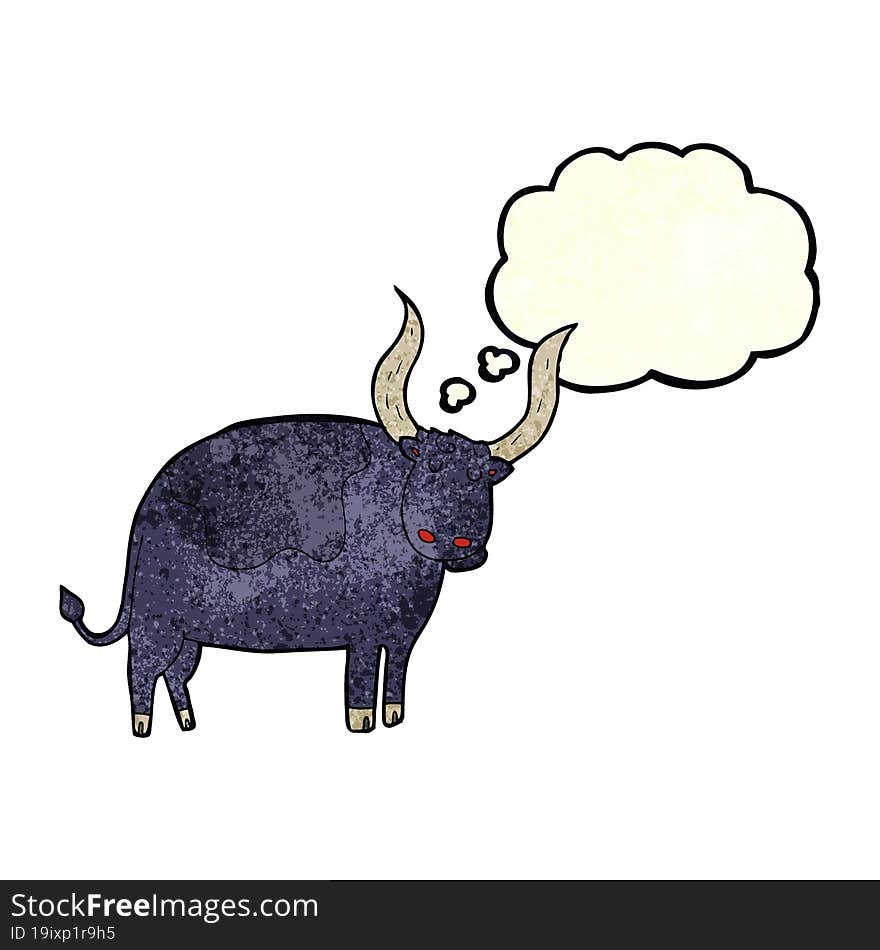 Cartoon Ox With Thought Bubble