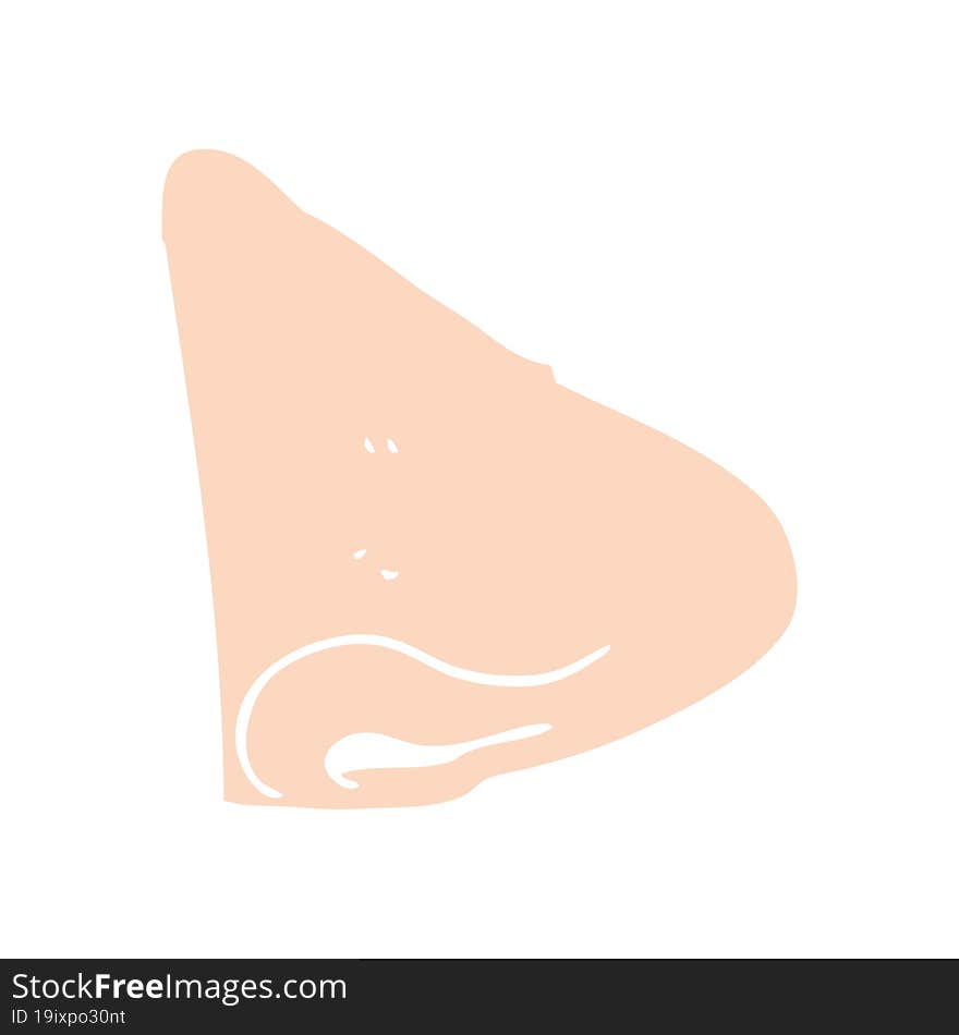 flat color illustration of nose. flat color illustration of nose