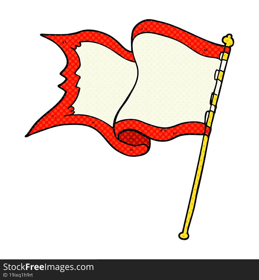 cartoon flag blowing in wind