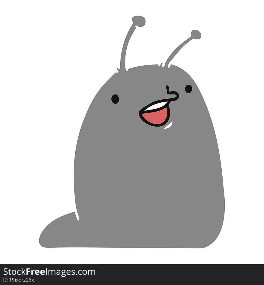 cartoon of a cute kawaii slug