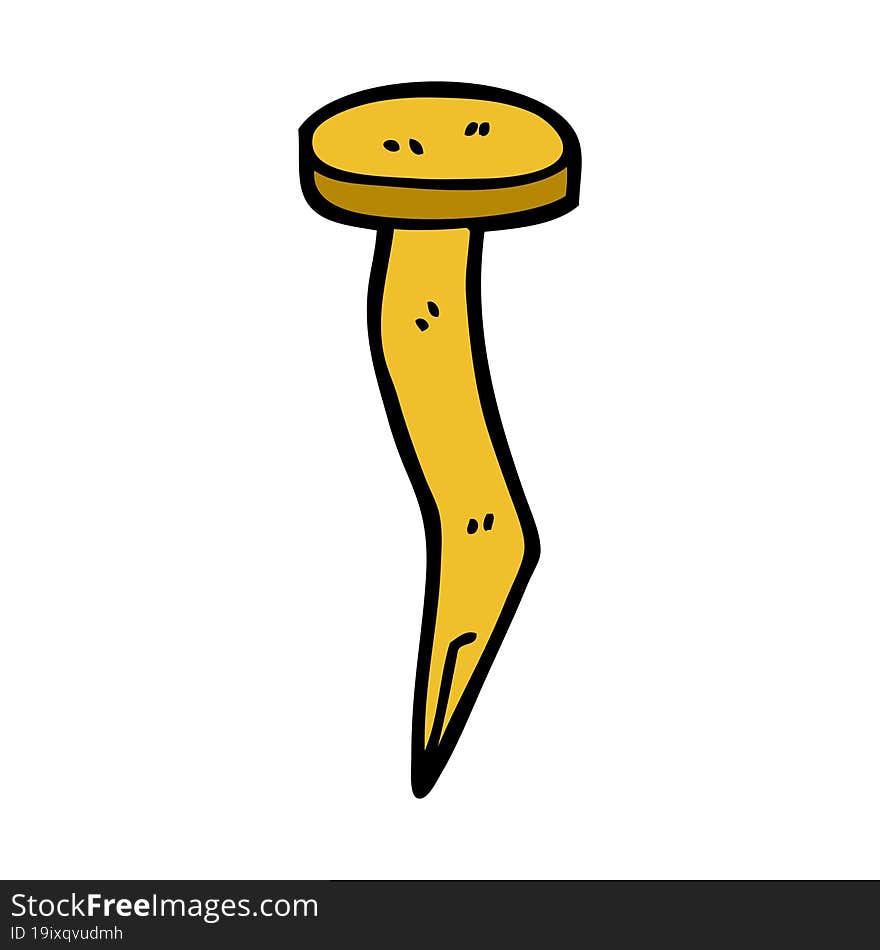 cartoon doodle brass nail