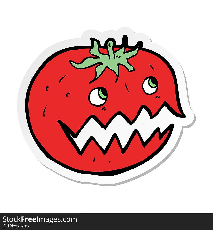 sticker of a cartoon tomato