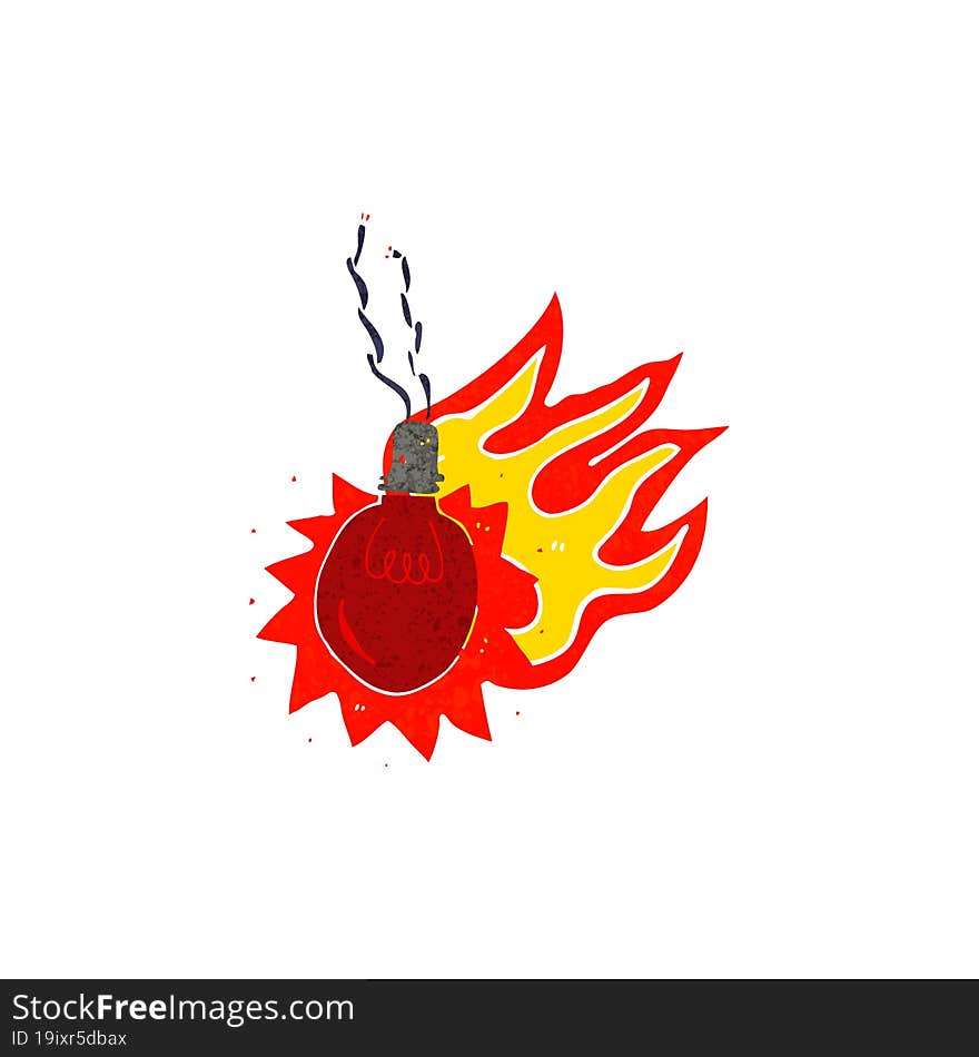 Cartoon Red Hot Light Bulb