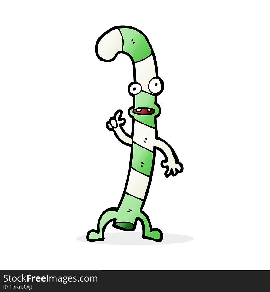 cartoon dancing christmas candy cane