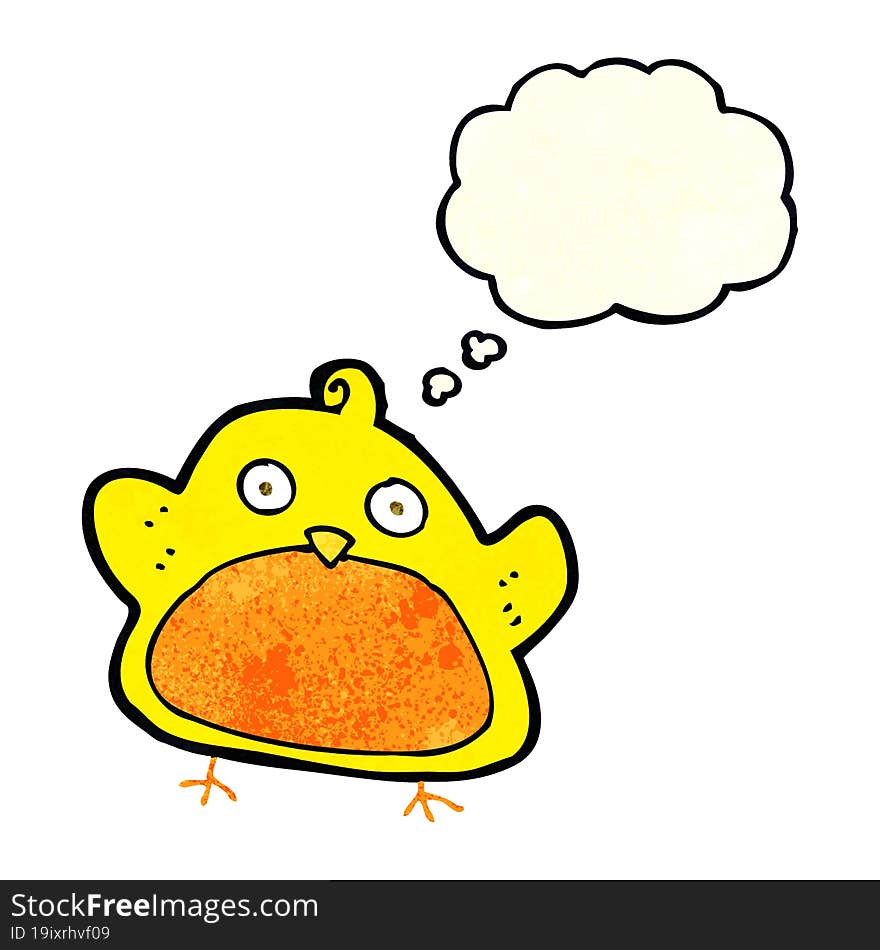 Cartoon Bird With Thought Bubble