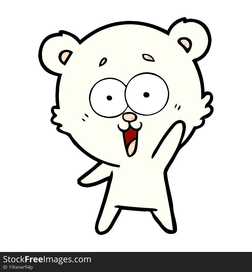 waving teddy  bear cartoon. waving teddy  bear cartoon