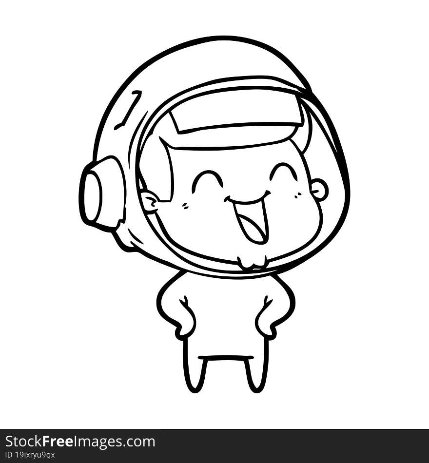 happy cartoon astronaut. happy cartoon astronaut