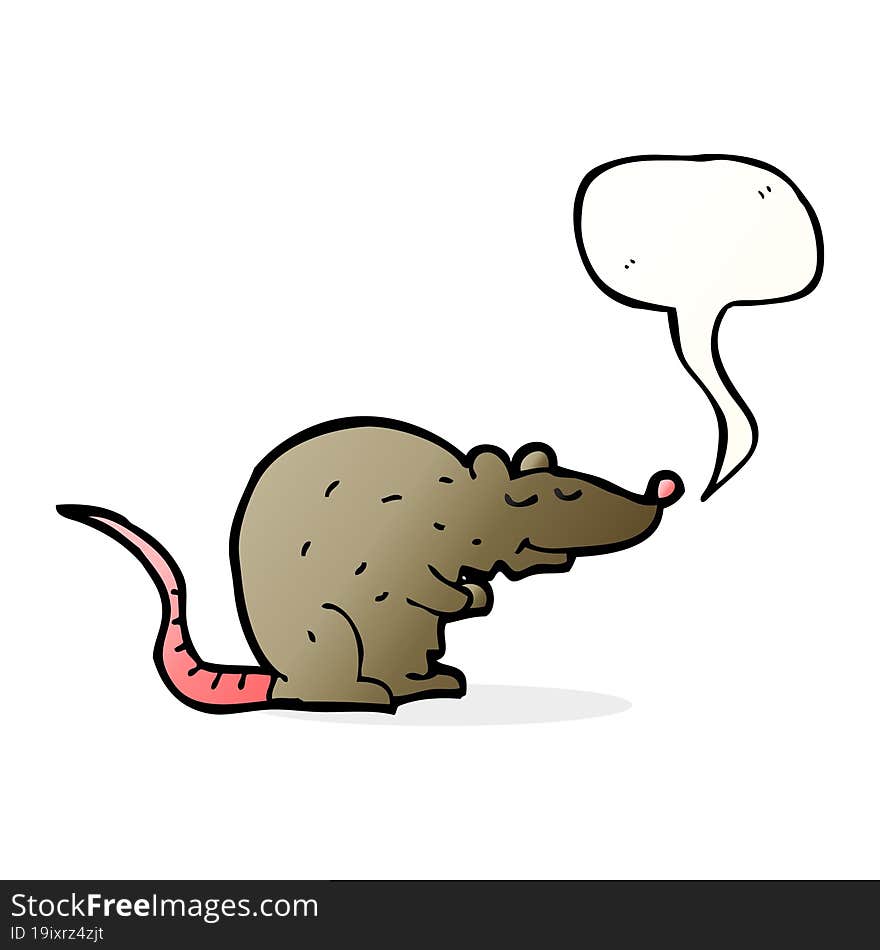 cartoon rat with speech bubble