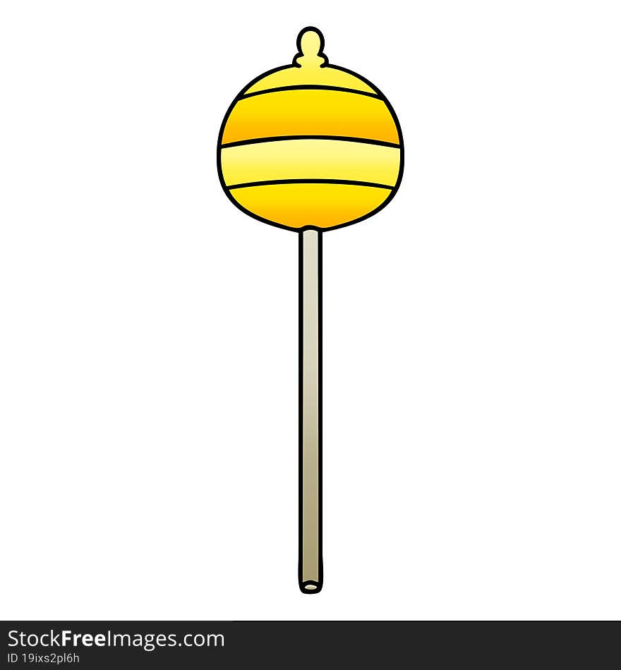 quirky gradient shaded cartoon golden sceptre