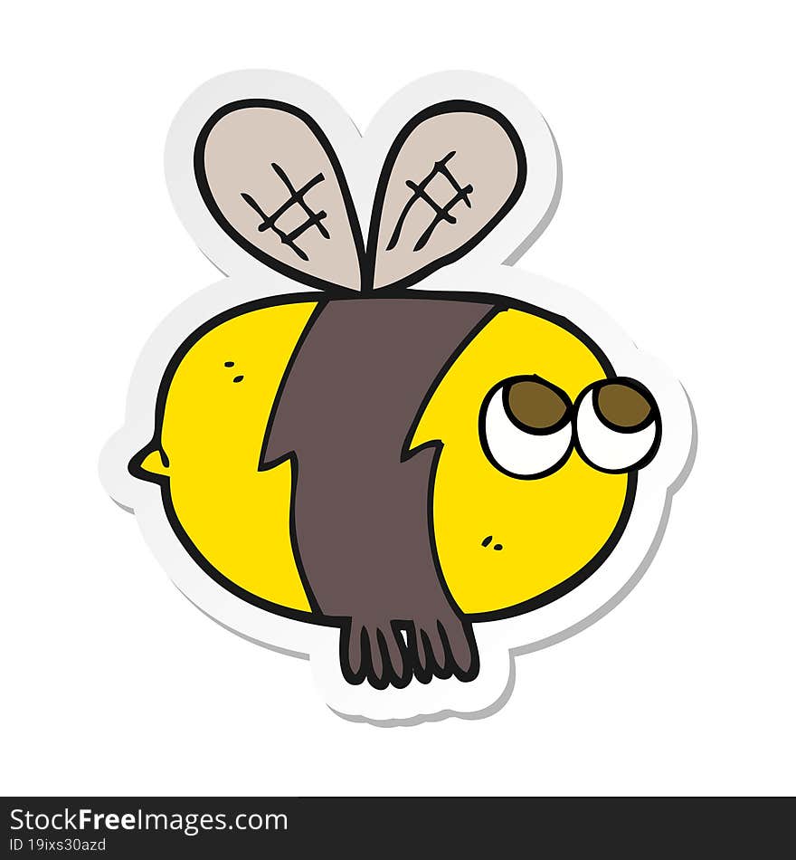 sticker of a cartoon bee