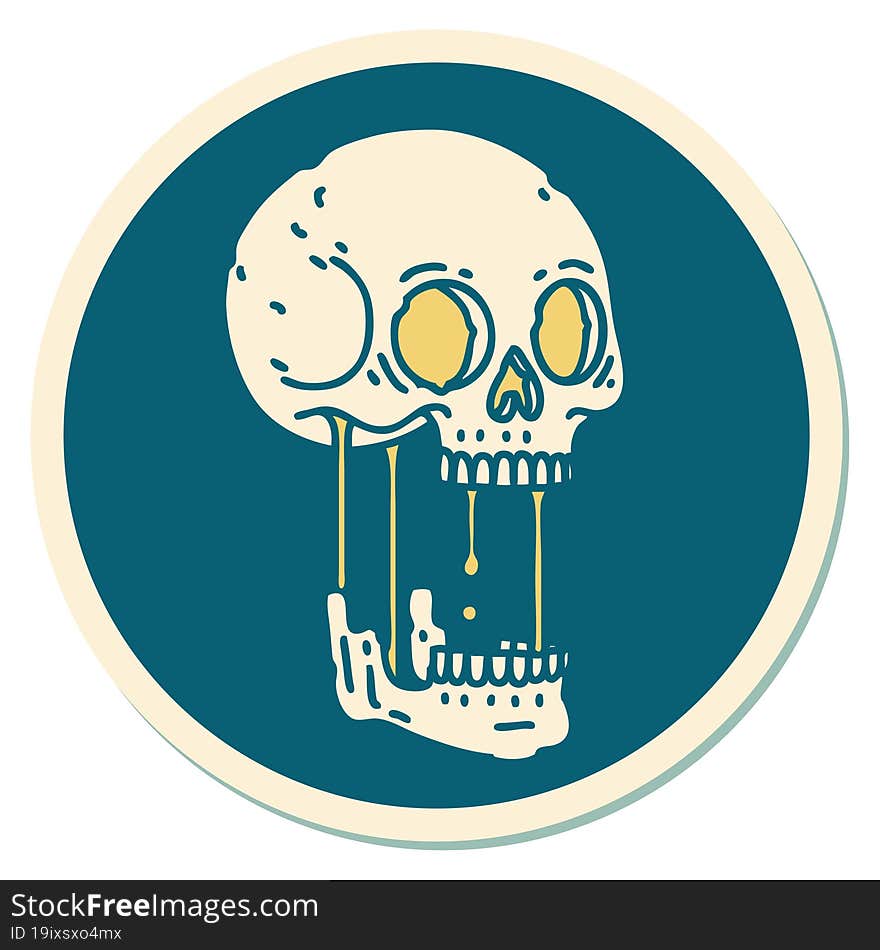 Tattoo Style Sticker Of A Skull