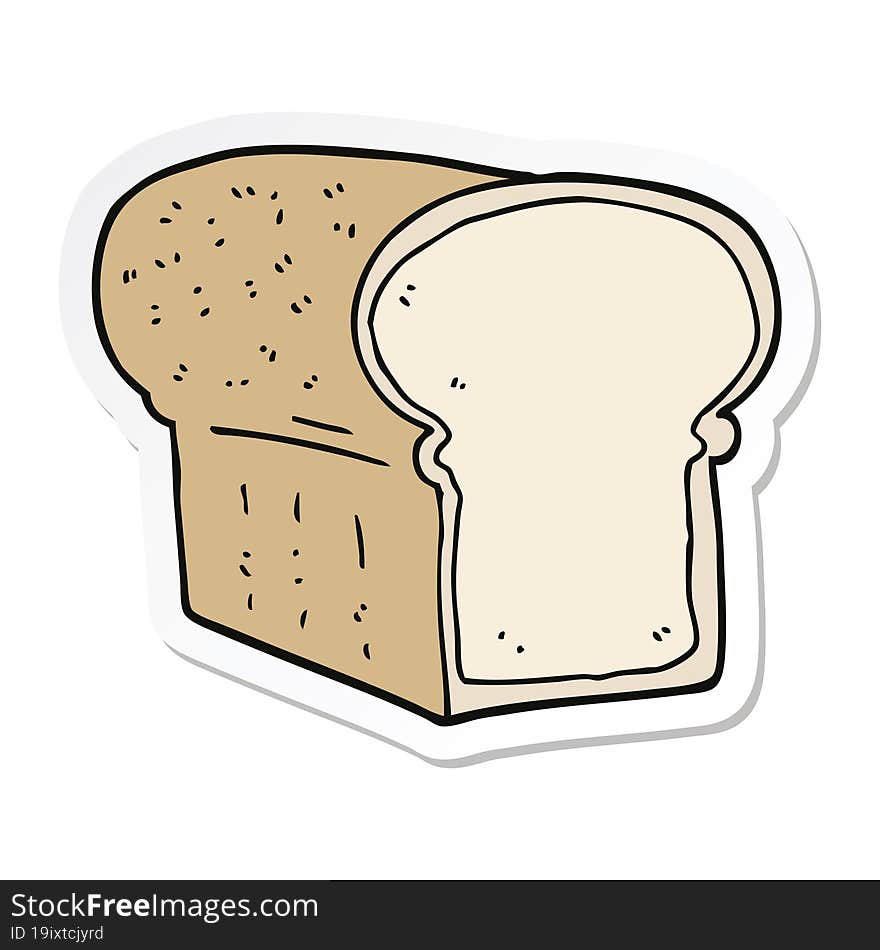 sticker of a cartoon loaf of bread