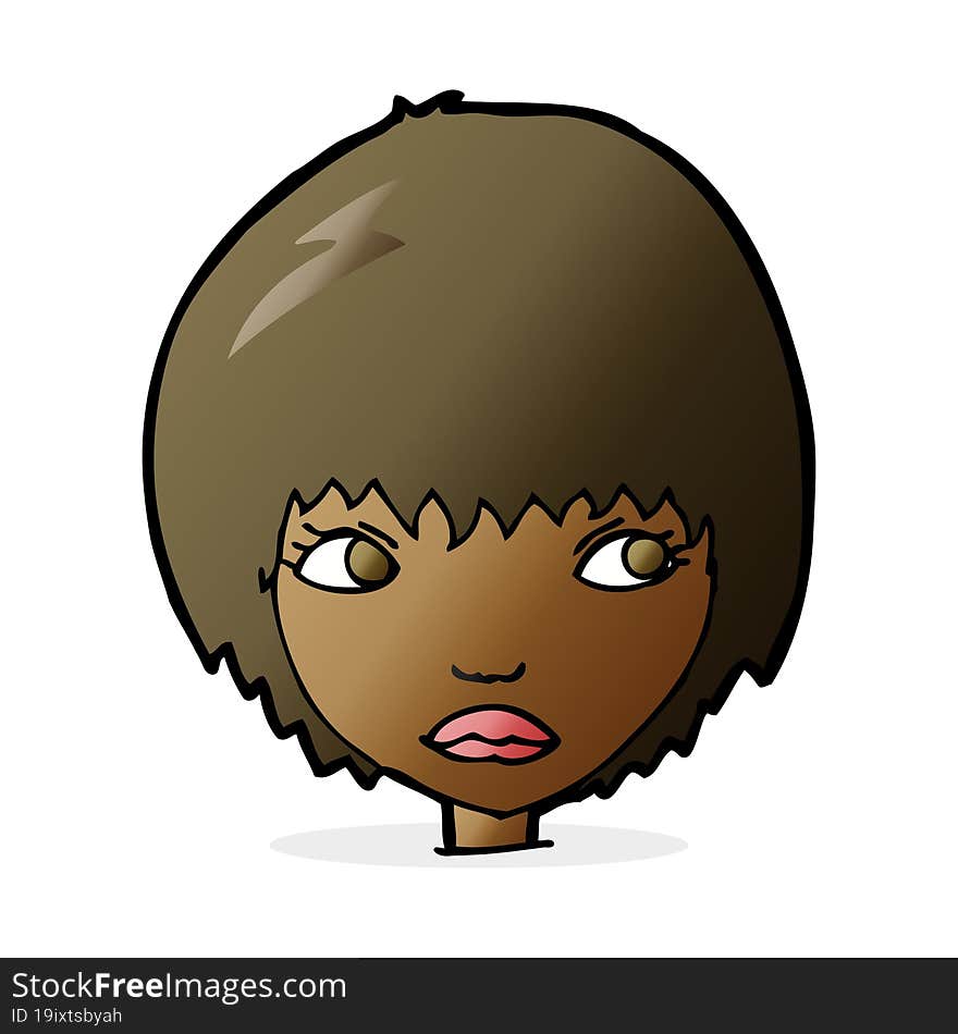 Cartoon Unhappy Girl