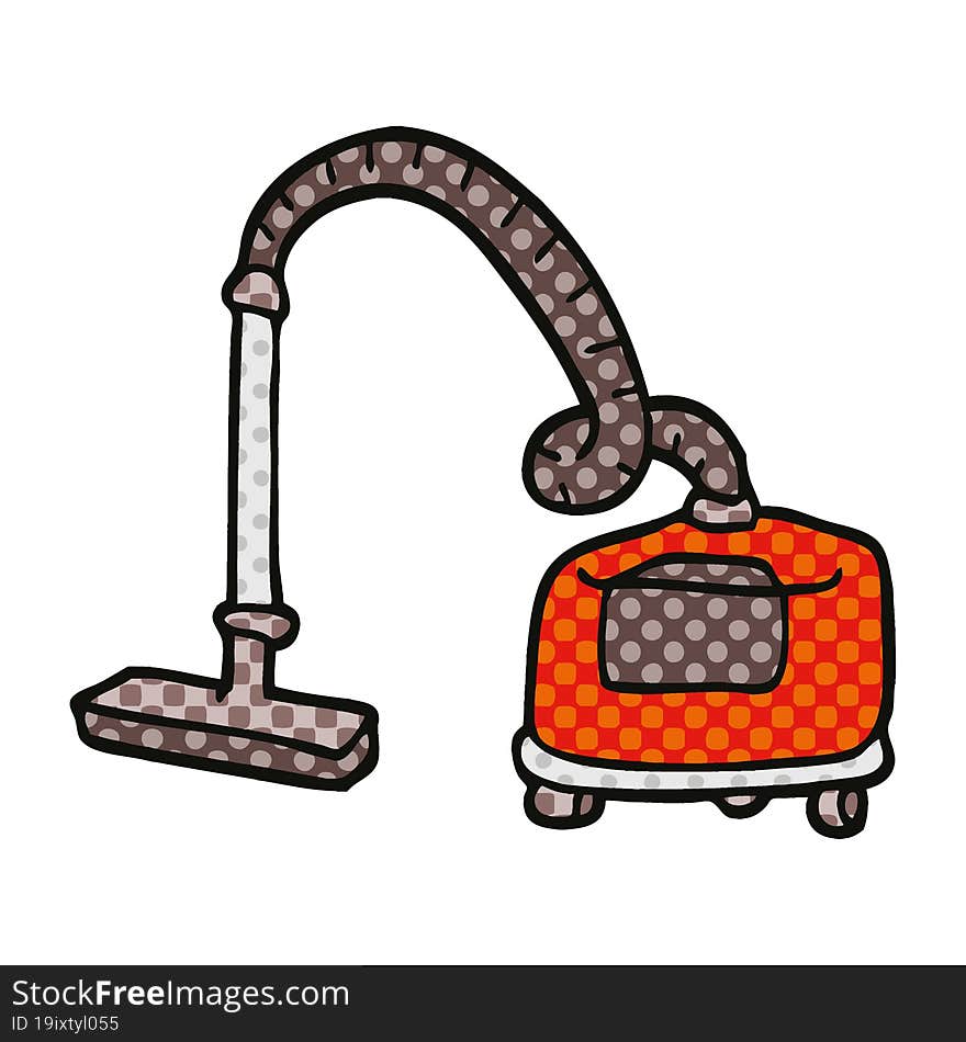 Comic Book Style Cartoon Vacuum Hoover