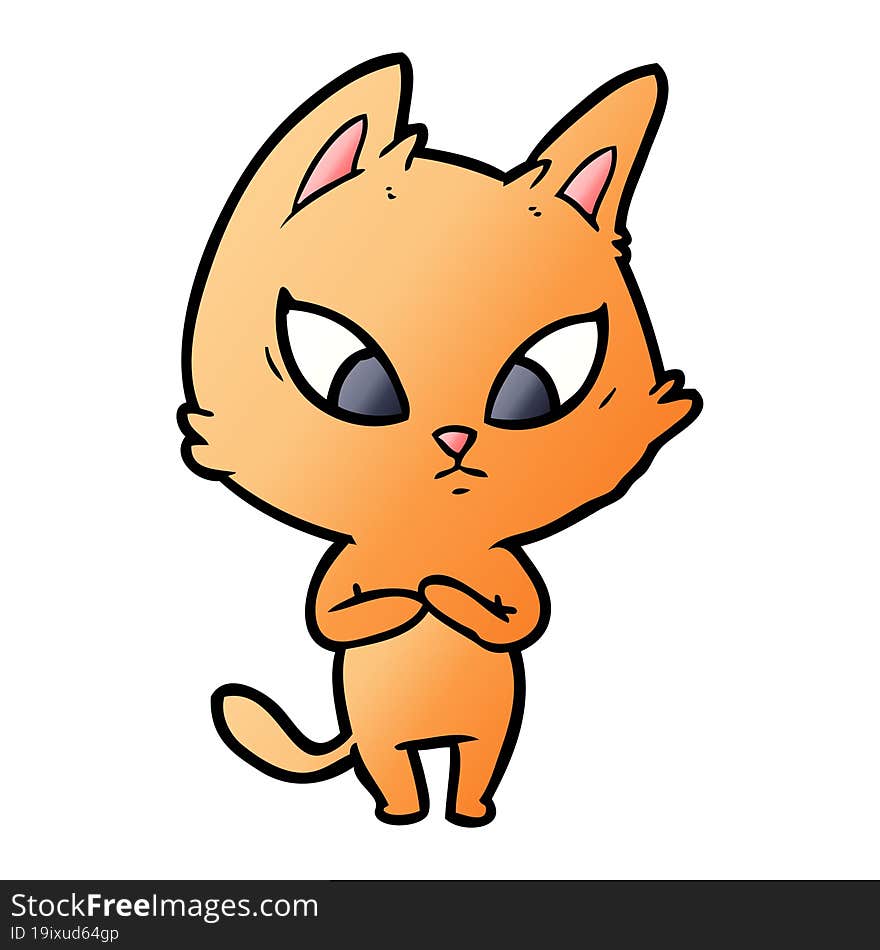 confused cartoon cat. confused cartoon cat