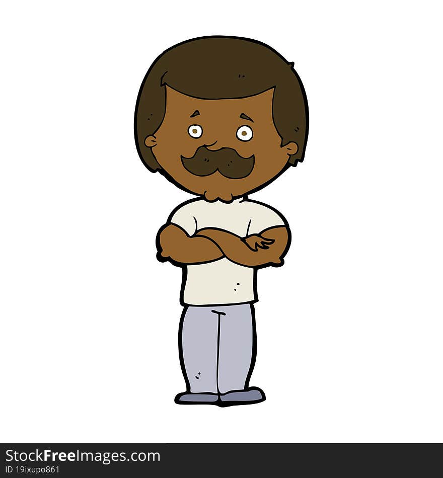 cartoon manly mustache man