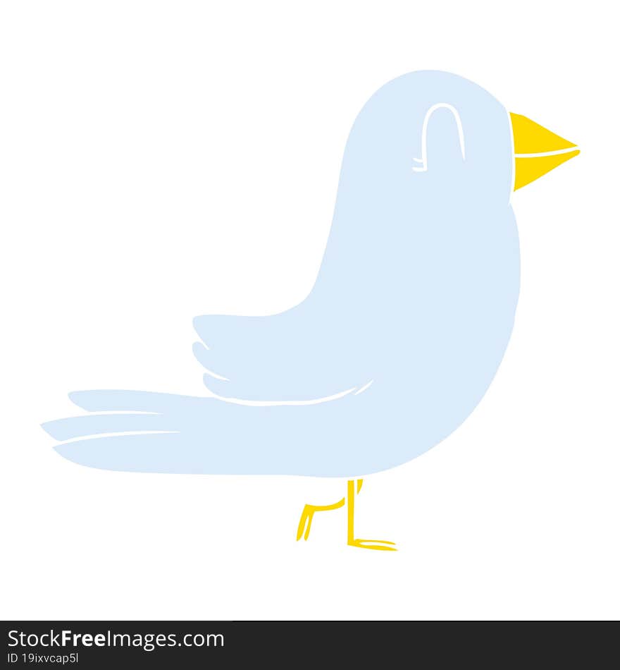 flat color style cartoon bird