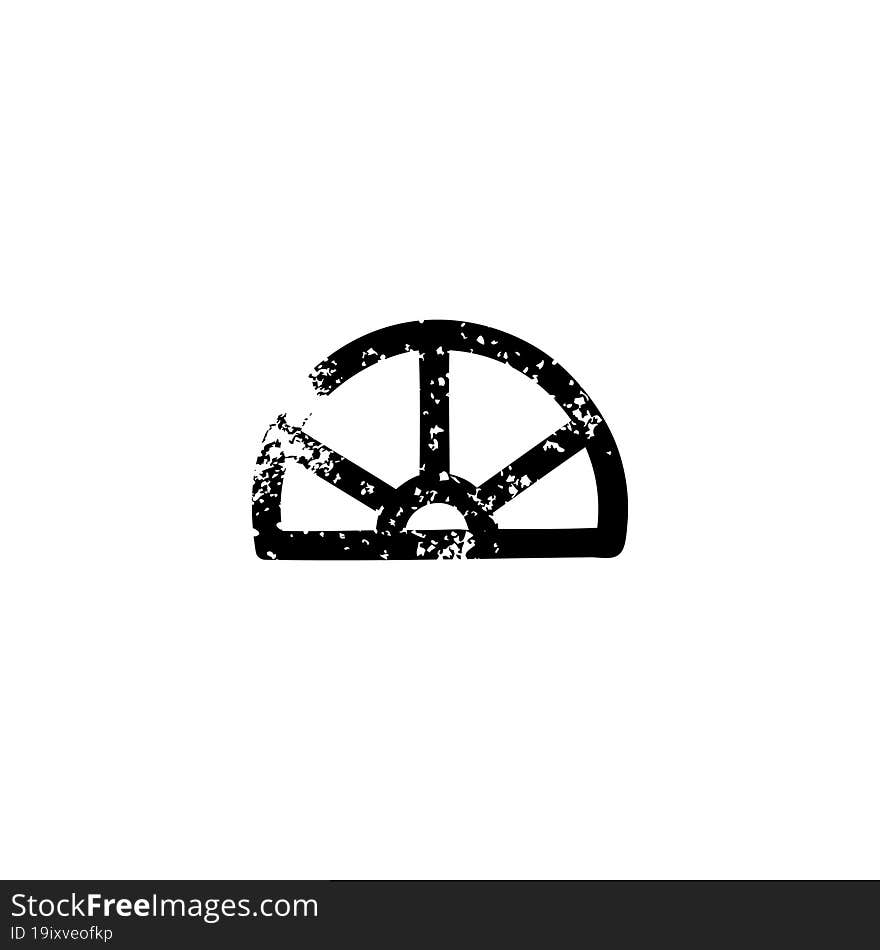 protractor math equipment distressed icon