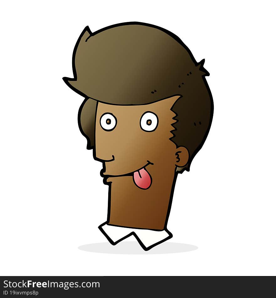 cartoon man with tongue hanging out