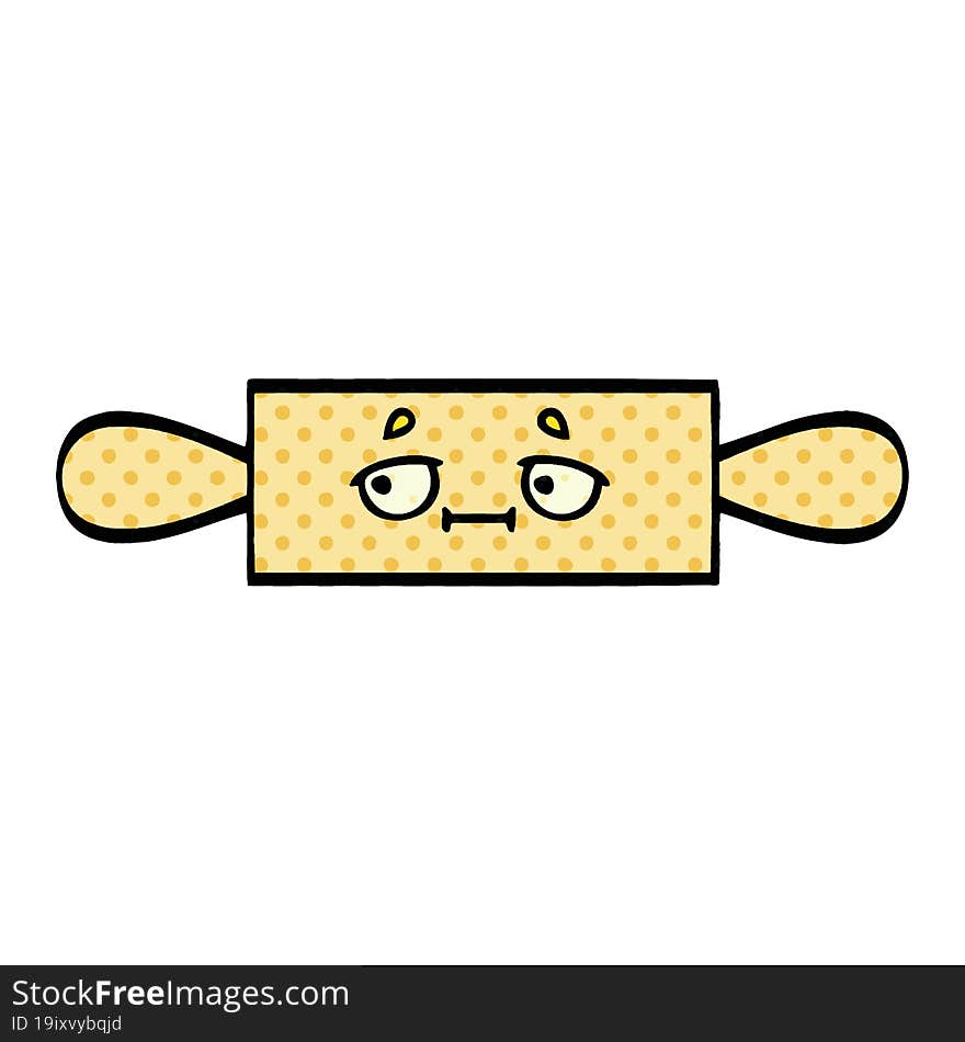 comic book style cartoon of a rolling pin