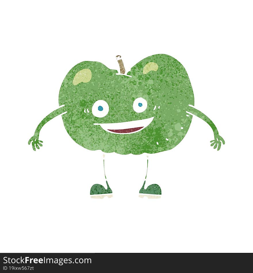 cartoon happy apple character