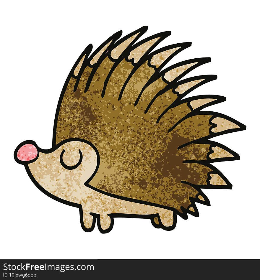 cartoon doodle spiky hedgehog