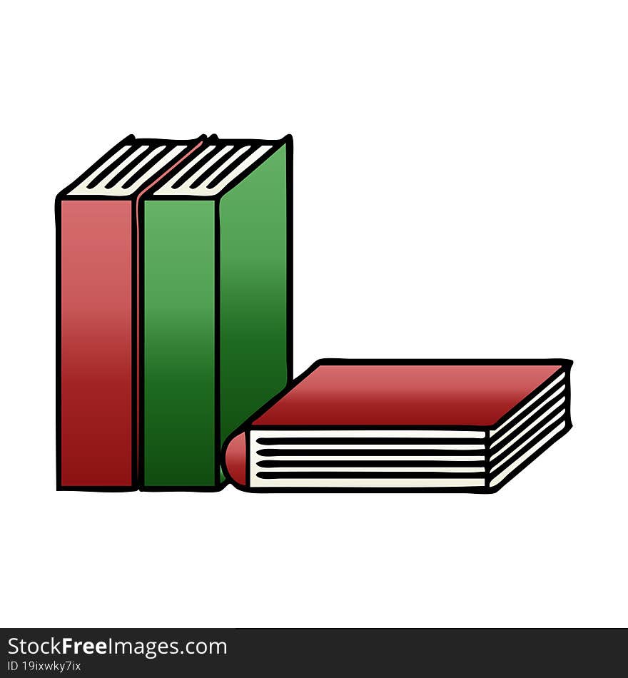 Gradient Shaded Cartoon Of Books