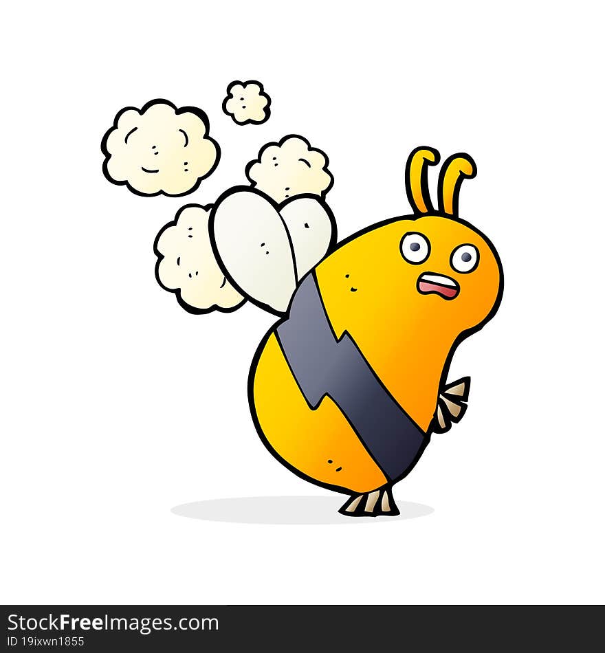 cartoon flying bee. cartoon flying bee