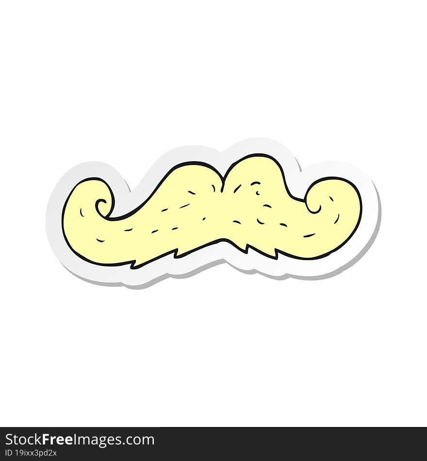 Sticker Of A Cartoon Mustache