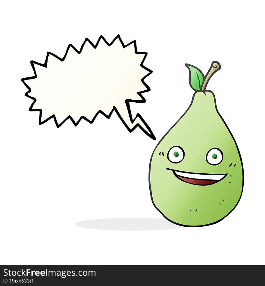 speech bubble cartoon pear