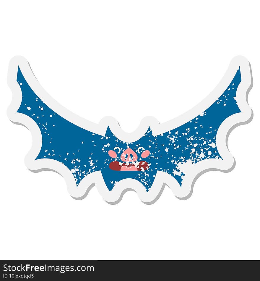 Cute Halloween Bat Grunge Sticker