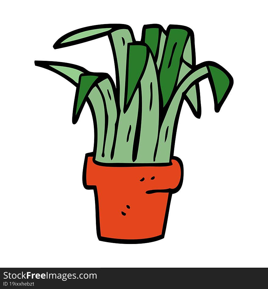 cartoon doodle indoor plant