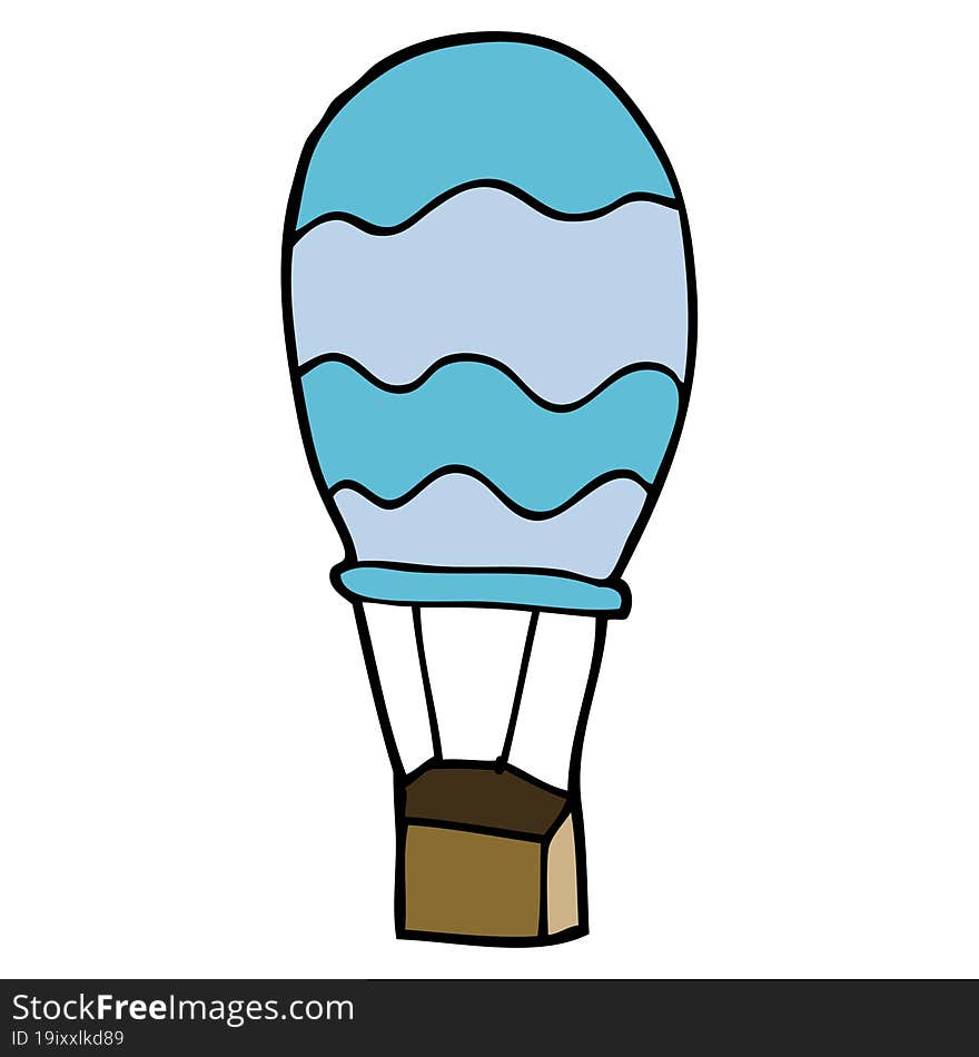 cartoon doodle hot air balloon